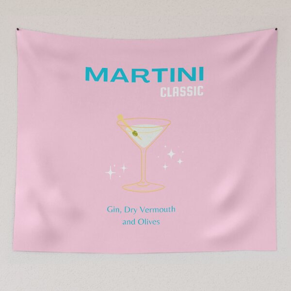 Item preview, Martini, Cocktail, Cocktail Art, Preppy, Preppy Girl, Preppy Room, Pink, Turquoise designed and sold by Magic Love Art Print.