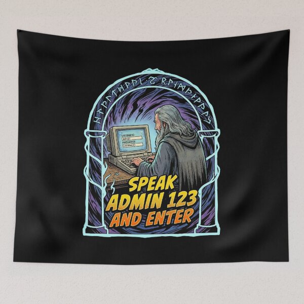 Item preview, Speak Admin 123 And Enter Funny Password Security Parody designed and sold by Fenay Designs.