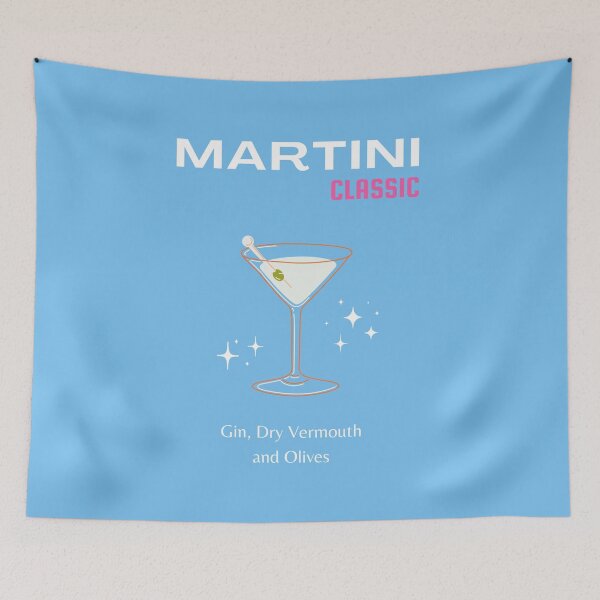 Item preview, Martini, Cocktail, Cocktail Art, Preppy, Bar Art, Blue designed and sold by Magic Love Art Print.