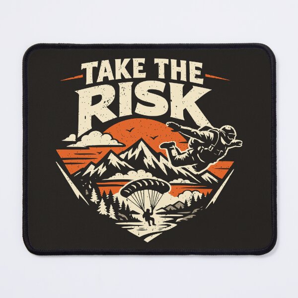 Item preview, Take the Risk Adventure Parachute Mountain Graphic T-Shirt designed and sold by Weasel Graphix.