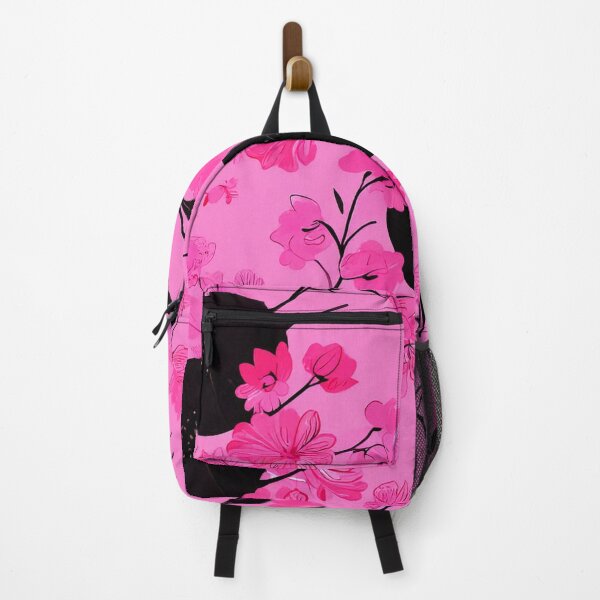 Item preview, Pink Flowers With Black Floral Shapes designed and sold by SassyArtistry.