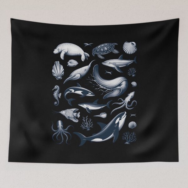 Item preview, Ocean Wildlife Shark Turtle Octopus designed and sold by sterabamineh.