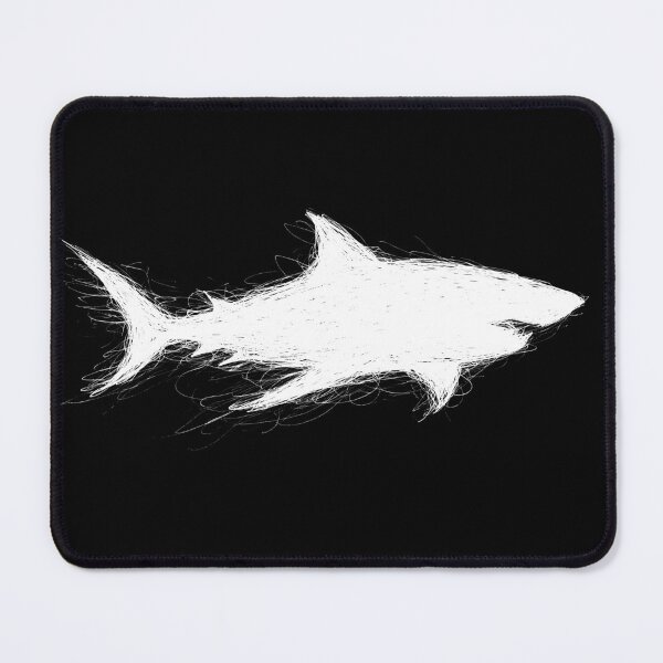 Item preview, White Shark Scribble designed and sold by Wanderdreaming.