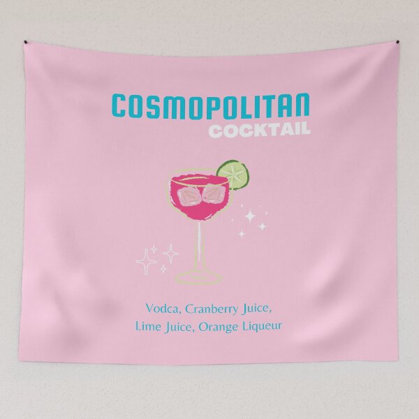 Artikelvorschau, Cosmopolitan, Cocktail, Cocktailkunst, Preppy, Preppy-Girl, Rosa, Türkis entworfen und verkauft von Magic Love Art Print.