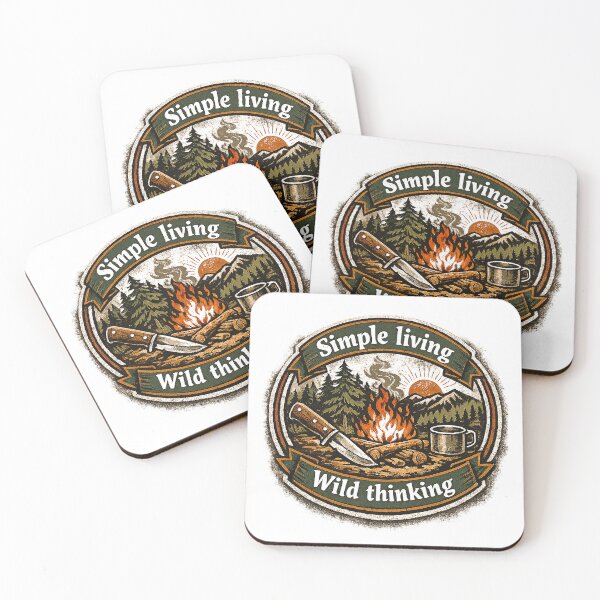Item preview, Simple Living Wild Thinking – Vintage Campfire Outdoor Buschcraft Design designed and sold by kopcollage.