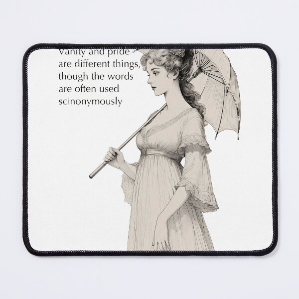 Item preview, Woman holding an umbrella in a vintage dress walks, pride and prejudice designed and sold by SpaceartLilu.