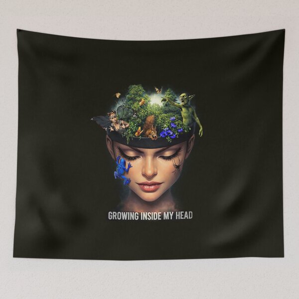 Item preview, Growing inside my head. Woman surreal portrait designed and sold by Natart1004.
