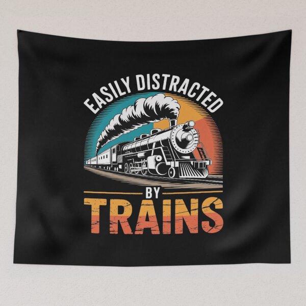 Item preview, Easily Distracted By Trains Model Train Railroad Locomotive6 designed and sold by joyouartArt.