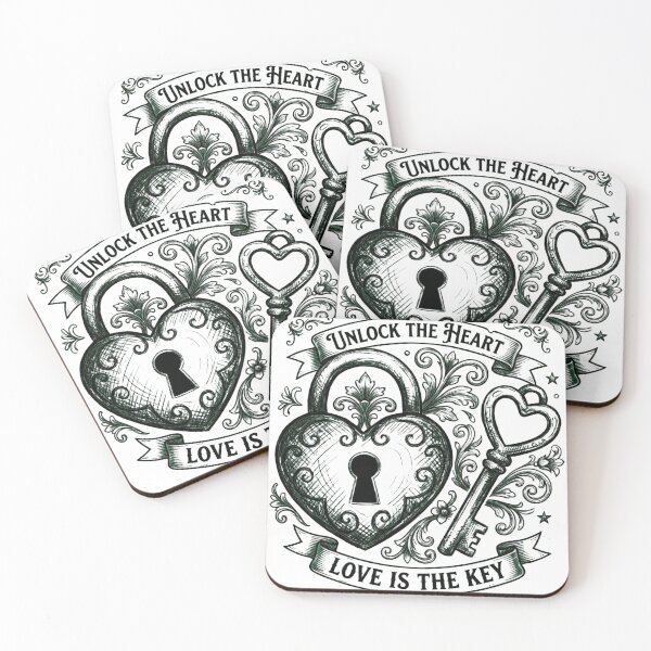 Item preview, Unlock The Heart - Vintage Victorian Lock and Key Tattoo Style designed and sold by devilfronty.