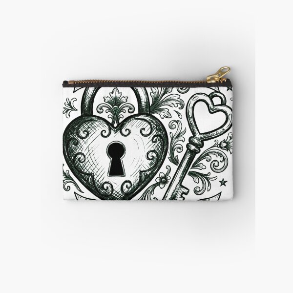 Item preview, Unlock The Heart - Vintage Victorian Lock and Key Tattoo Style designed and sold by devilfronty.