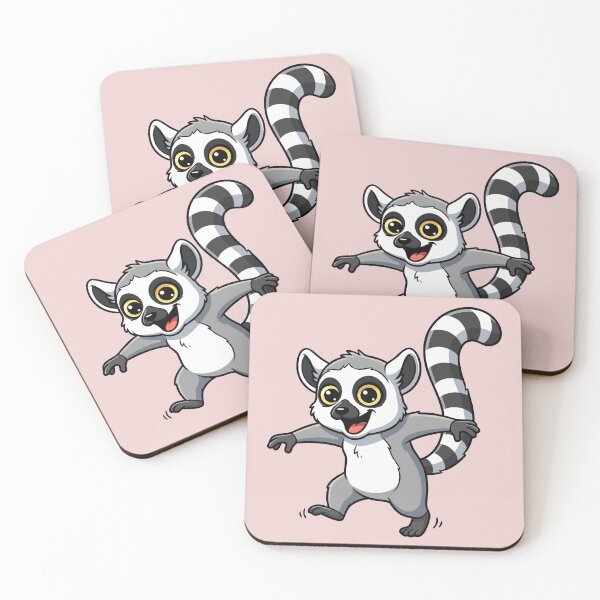 Item preview, Cute Cartoon Lemur Illustration – Playful Ring-Tailed Lemur Art designed and sold by Royalsticker.