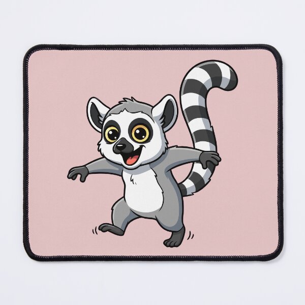 Item preview, Cute Cartoon Lemur Illustration – Playful Ring-Tailed Lemur Art designed and sold by Royalsticker.