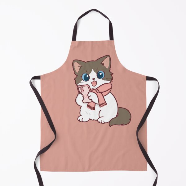Item preview, Cute Ragdoll Cat with Scarf Using Smartphone designed and sold by BGMeYou.