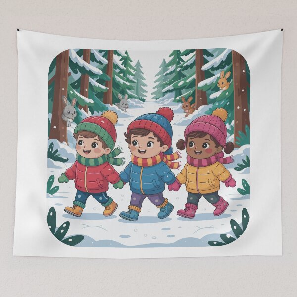 Item preview, Happy children walk through the forest designed and sold by desinganddecor.