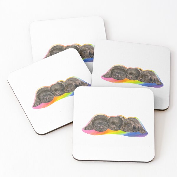 Artikelvorschau, Schlafende Labradorwelpen – Regenbogenhintergrund entworfen und verkauft von Ran My Art.