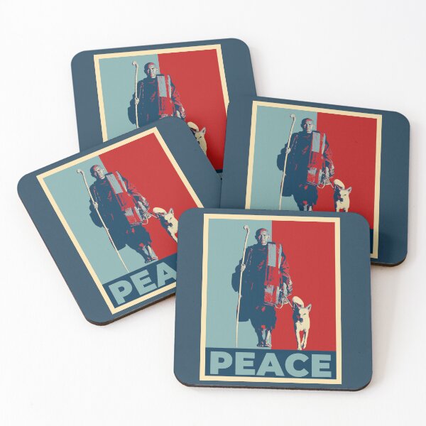 Item preview, Shepherd Fairey Style Hope Poster of Buddhist Monk Bhikkhu Pannakara and Peace Dog Aloka Walking For Peace Texas to DC designed and sold by Brian Hibbs.