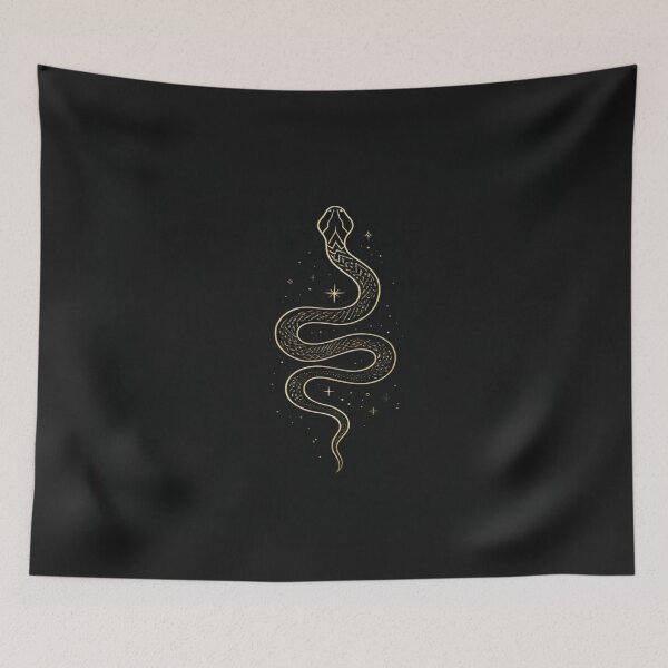 Item preview, Mystic Golden Snake Art – Celestial Serpent Design for Posters, Apparel & Spiritual Decor designed and sold by Bright Nest Studio.