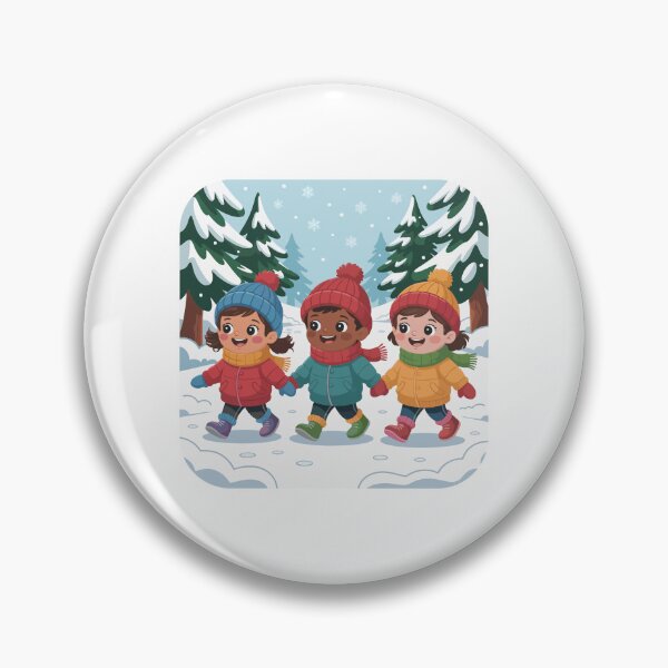 Item preview, It's snowing and children are walking in the forest designed and sold by desinganddecor.
