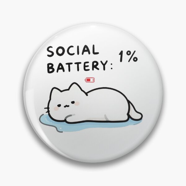 Item preview, Social Battery 1% Liquid Cat Introvert Humor designed and sold by gaogle.