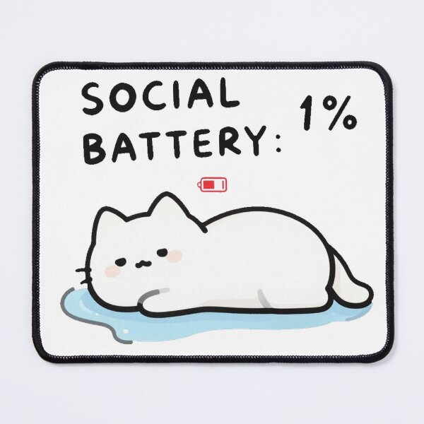Item preview, Social Battery 1% Liquid Cat Introvert Humor designed and sold by gaogle.