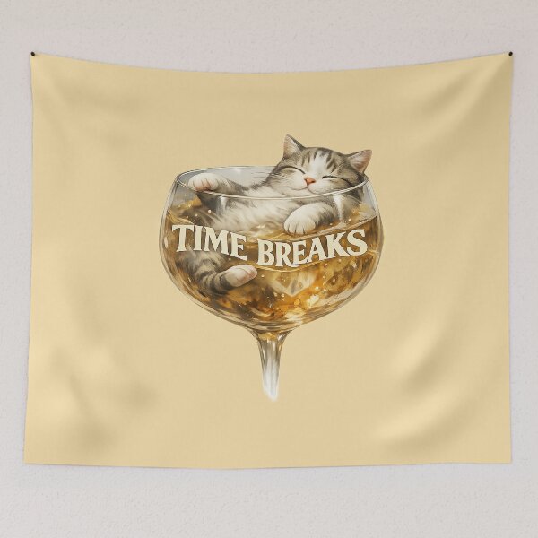 Item preview, Time Breaks. Сat is resting in a glass designed and sold by Natart1004.