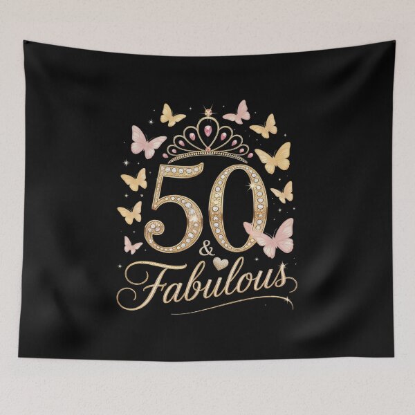 Item preview, 50 And Fabulous, 50 Years Old Women, 50th Birthday Queen designed and sold by angolinnArt.