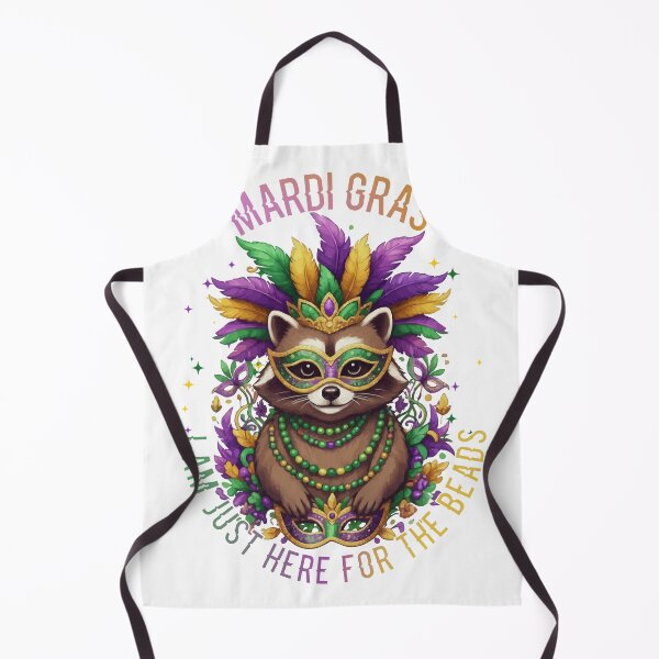 Item preview, Mardi Gras I’m Just Here for the Beads - Funny Mardi Gras Raccoon Mask Party T-Shirt designed and sold by ArtiFize Store.