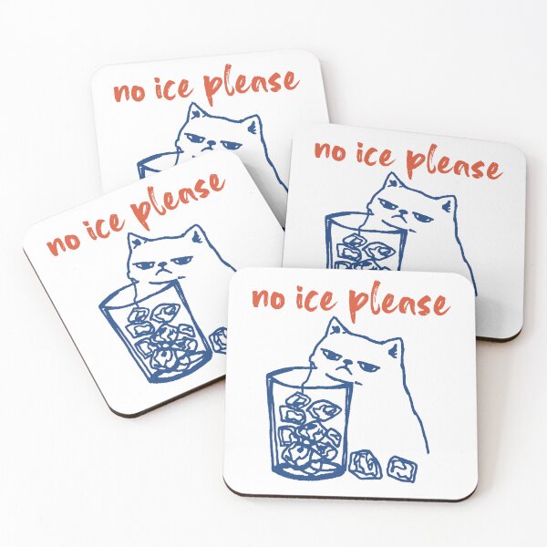 Item preview, No Ice Please Minimalist Cat Illustration designed and sold by margamPagenberg.