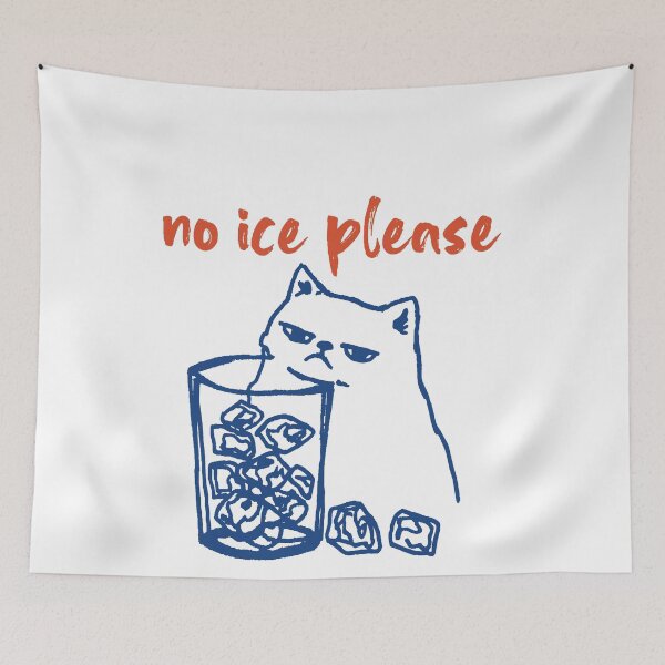 Item preview, No Ice Please Minimalist Cat Illustration designed and sold by margamPagenberg.