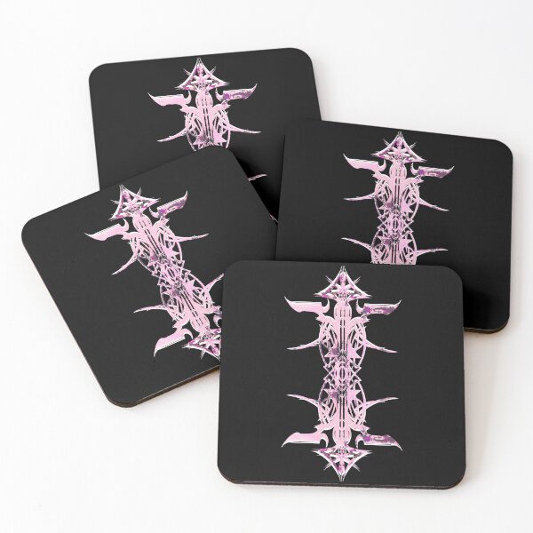 Item preview, Abstract Printed Pin Stripes - Verdigris Pink Claret Black & white on Black Background designed and sold by Elizabeth-Banks.