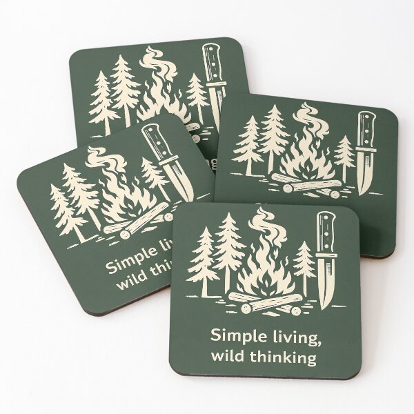 Item preview, Simple Living Wild Thinking – Minimalist Bushcraft Campfire Design designed and sold by kopcollage.