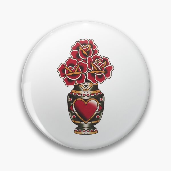 Item preview, American Traditional Vase Full of Love designed and sold by drink my ink.