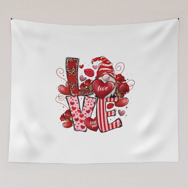 Item preview, Leopard Valentine Gnome, Floral Heart Love  designed and sold by DesignDenDo ⭐⭐⭐⭐⭐.
