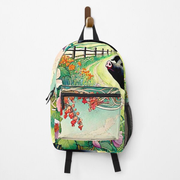 Item preview, Art Noveau Watercolor Hampshire Pig in English Countryside #4 designed and sold by Helios Be. Lavsh.