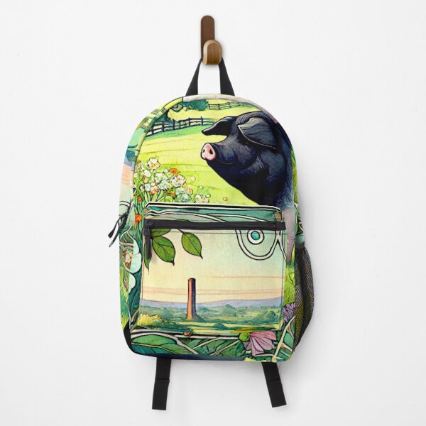 Item preview, Art Noveau Watercolor Hampshire Pig in English Countryside #5 designed and sold by Helios Be. Lavsh.