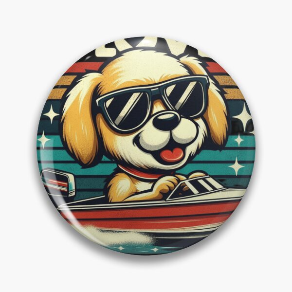 Artikelvorschau, Ich liebe Motorbootfahren, Hunde, Retro, Vintage, Sonnenuntergang, Biker, Welpe entworfen und verkauft von Zoo-Moo.