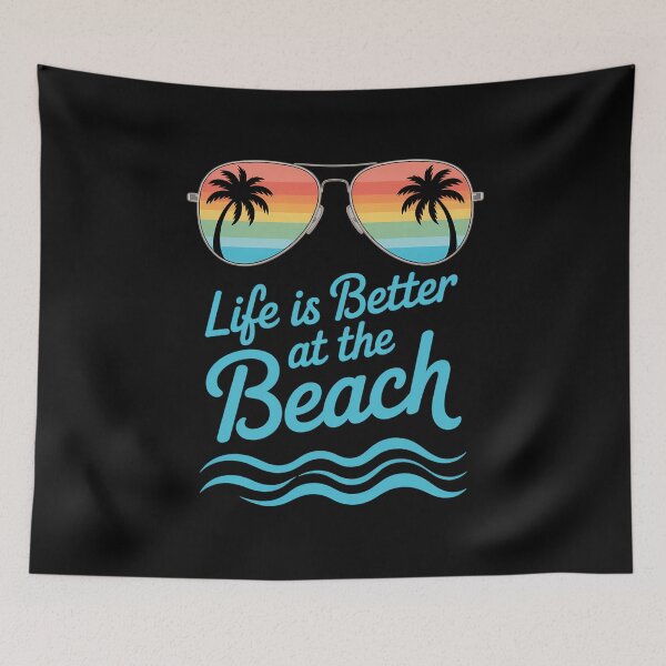 Item preview, Life is Better at The Beach Palm Trees Summer designed and sold by tiekanamac.