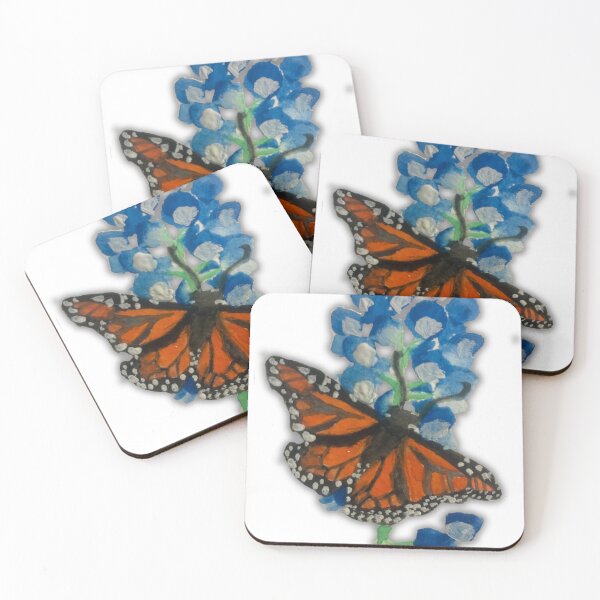 Item preview, Watercolor Bluebonnet with Monarch Butterfly designed and sold by FWWatercolorCo.