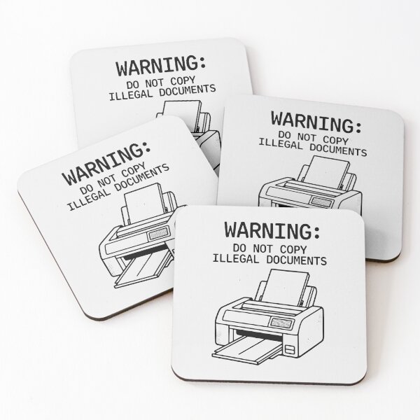 Item preview, Funny Printer Warning Do Not Copy Illegal Documents Office Humor Art designed and sold by SplashTastic.