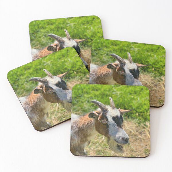 Item preview, Curious Farm Goat Portrait - Rustic Countryside Wildlife designed and sold by leonwoods.