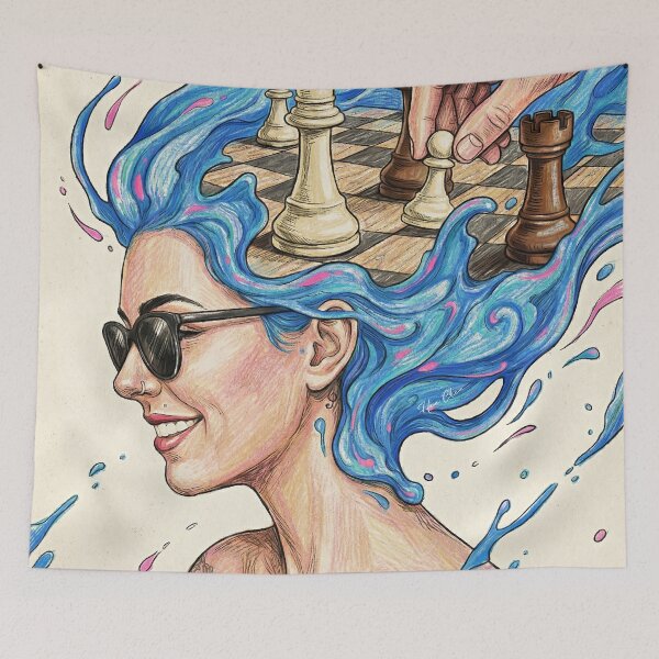 Item preview, Strategic Mind: The Art of the Move - Surreal Chess Illustration designed and sold by Hen-C-Art.