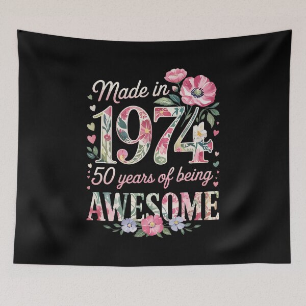 Item preview, 50 Year Old Made In 1974 Birthday Floral 50th Birthday Women designed and sold by angolinnArt.