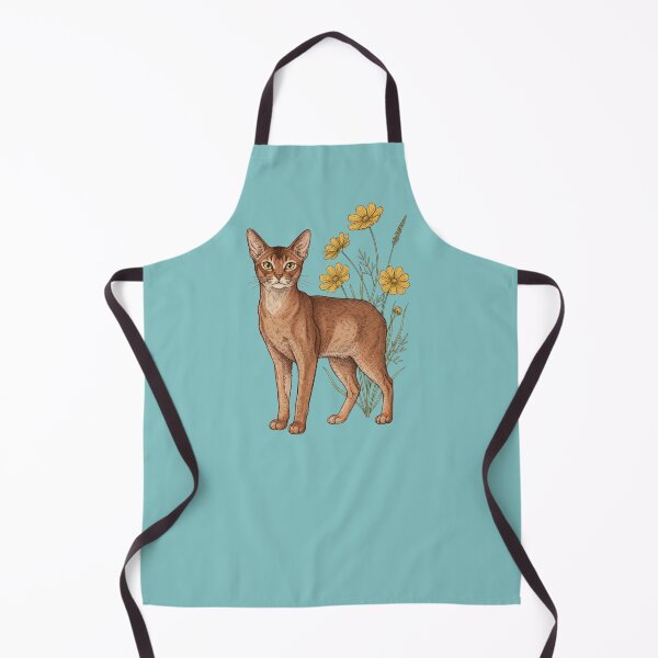 Item preview, Vintage Abyssinian Cat Yellow Cosmos designed and sold by BirdsnStuff.