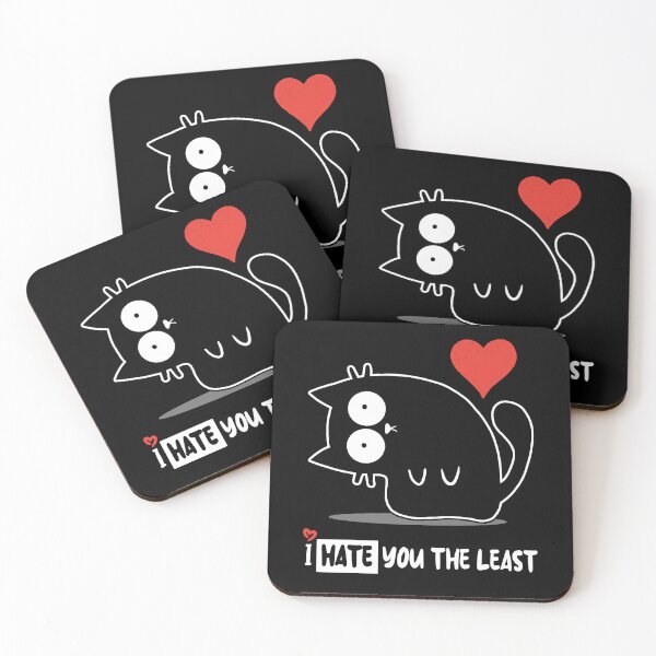 Item preview,  I HATE YOU THE LEAST -Funny valentine cat designed and sold by erion5k.