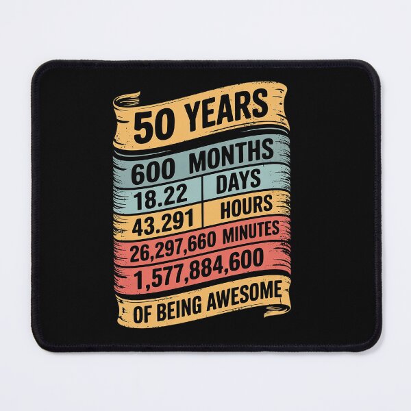 Item preview, 50 Years Awesome I Days Hours Minutes I 50th Birthday designed and sold by angolinnArt.