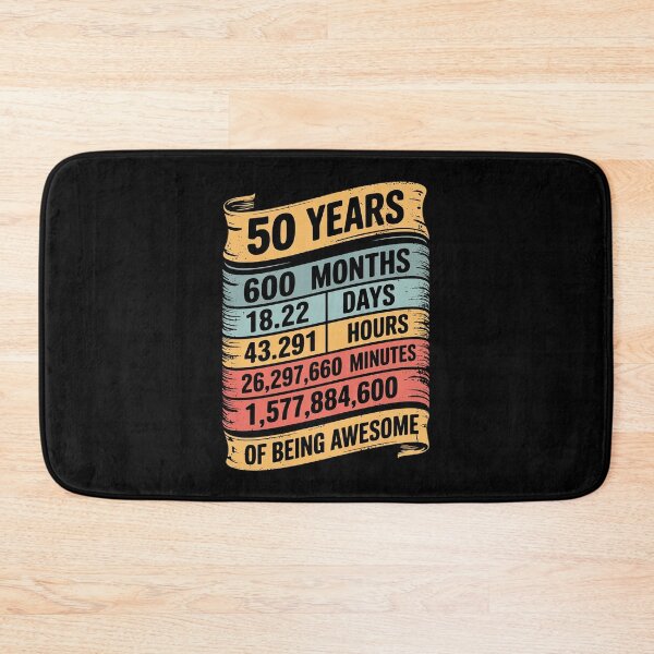 Item preview, 50 Years Awesome I Days Hours Minutes I 50th Birthday designed and sold by angolinnArt.