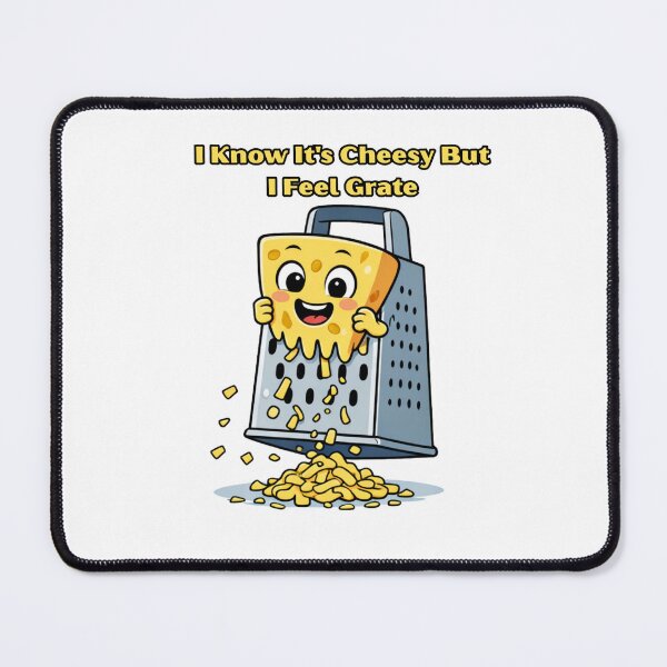 Item preview, I Know It’s Cheesy But I Feel Grate – Funny Cheese Pun Illustration designed and sold by JudithLatko.