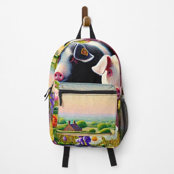 Item preview, Pointilistic Watercolor Hampshire Pig in English Countryside #6 designed and sold by Helios Be. Lavsh.