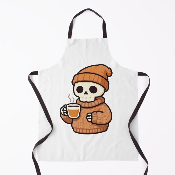 Item preview, Dead Inside But Caffeinated Cozy Skeleton Autumn Sticker designed and sold by gaogle.