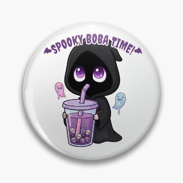 Item preview, Spooky Boba Time! Cute Nix Drinking Skull Bubble Tea (Pastel Goth) designed and sold by ColorTheoryLab.